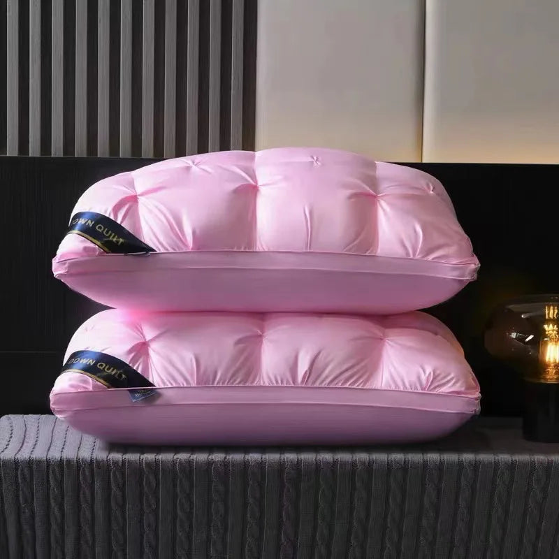 Pure Cotton 3D Bread Goose Down Feather Pillow Natural 95 White Goose Feather Guard Sleeping Neck Pillow Adult Home Hotel Use