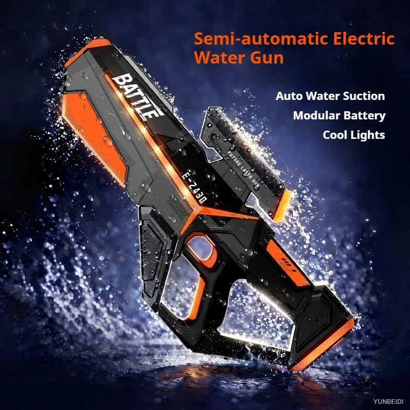 Electric LED Water Gun Automatic Water Suction Large-capacity Continuous Water Spray Summer Game Interaction Children's Gift