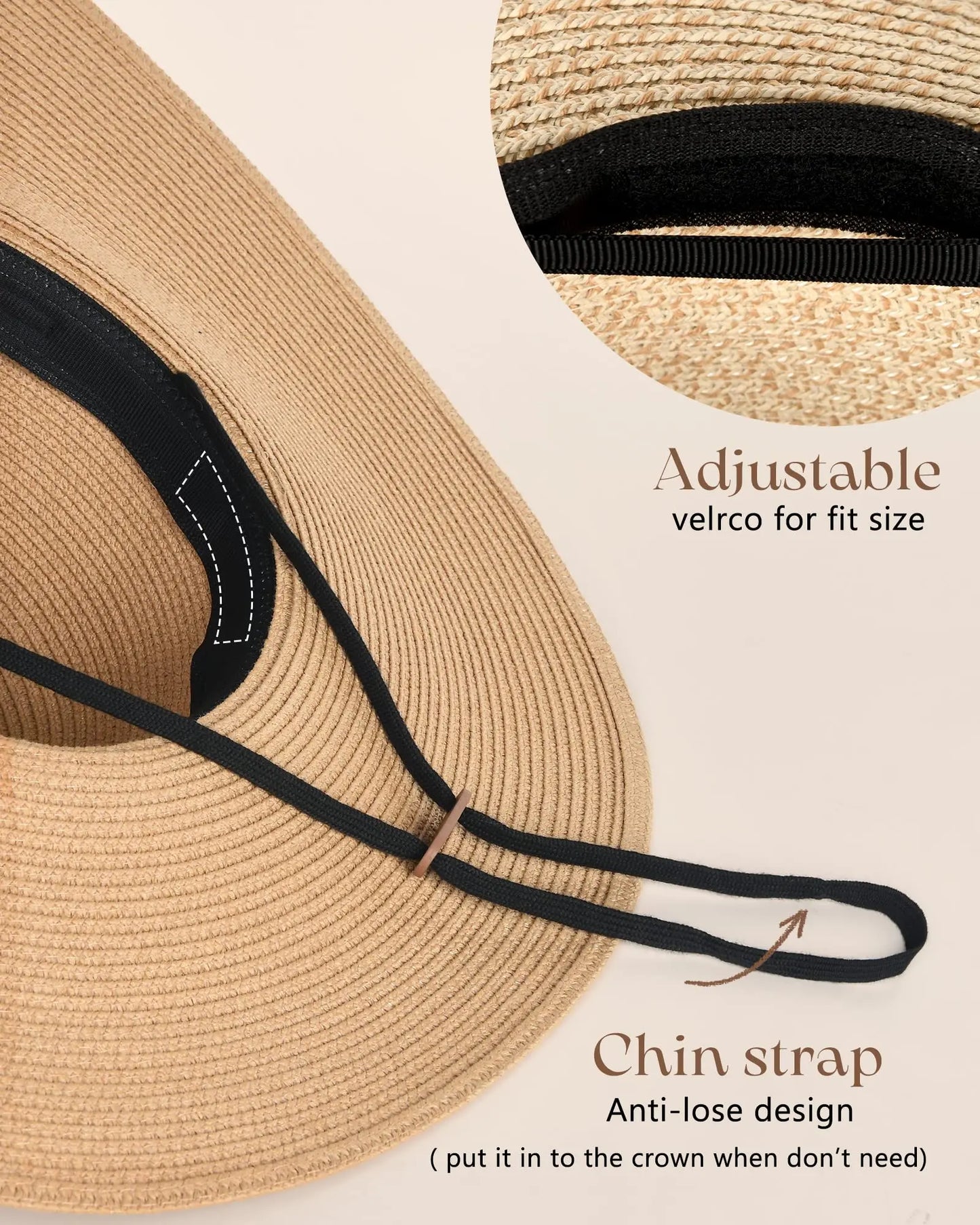 FURTALK Summer Beach Hat Women Large Straw Hat Big Brim Sun Hats UV Protection Foldable Roll Up Floppy Cap chapeu feminino 2020