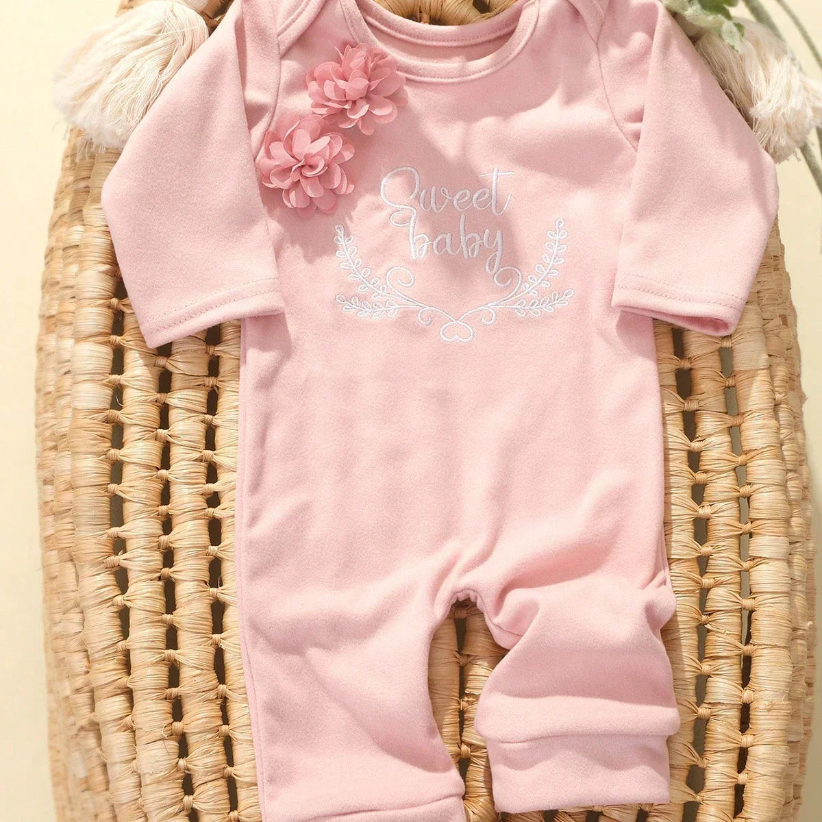 2pcs Newborn Rompers Spring Autumn Baby Girl Clothes Floral Cotton