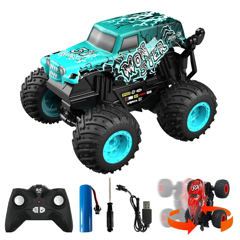 360 Degrees Rotating Dinosaur Shark RC CAR 1:20 Children's Music Lights Remote Control Stunt Car Children's Toy Car