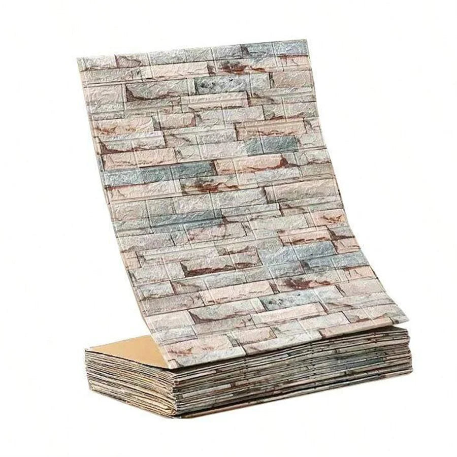 3D Self-Adhesive Wallpaper, 70cm*1/5/10m , Waterproof Brick Wall,  Living Room, Bedroom, Children's Room Home Decor