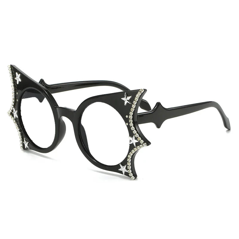 Diamonds Steampunk Sunglasses Women Men Luxury Brand Designer Bat Sun Glasses Trends Punk Rhinestone Shades Eyewear UV400 Oculos