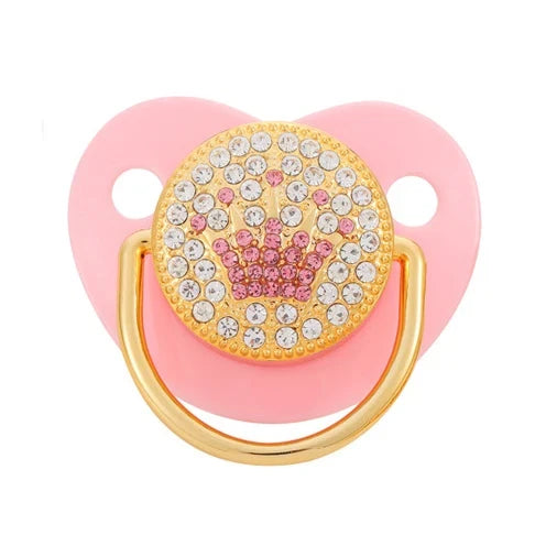 Baby Shower Gifts Baby Pacifier Rhinestone Pacifier Clips Princess Bling BPA Free Silicone Infant Nipple Newborn Baby Soother
