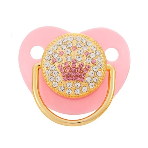 Baby Shower Gifts Baby Pacifier Rhinestone Pacifier Clips Princess Bling BPA Free Silicone Infant Nipple Newborn Baby Soother