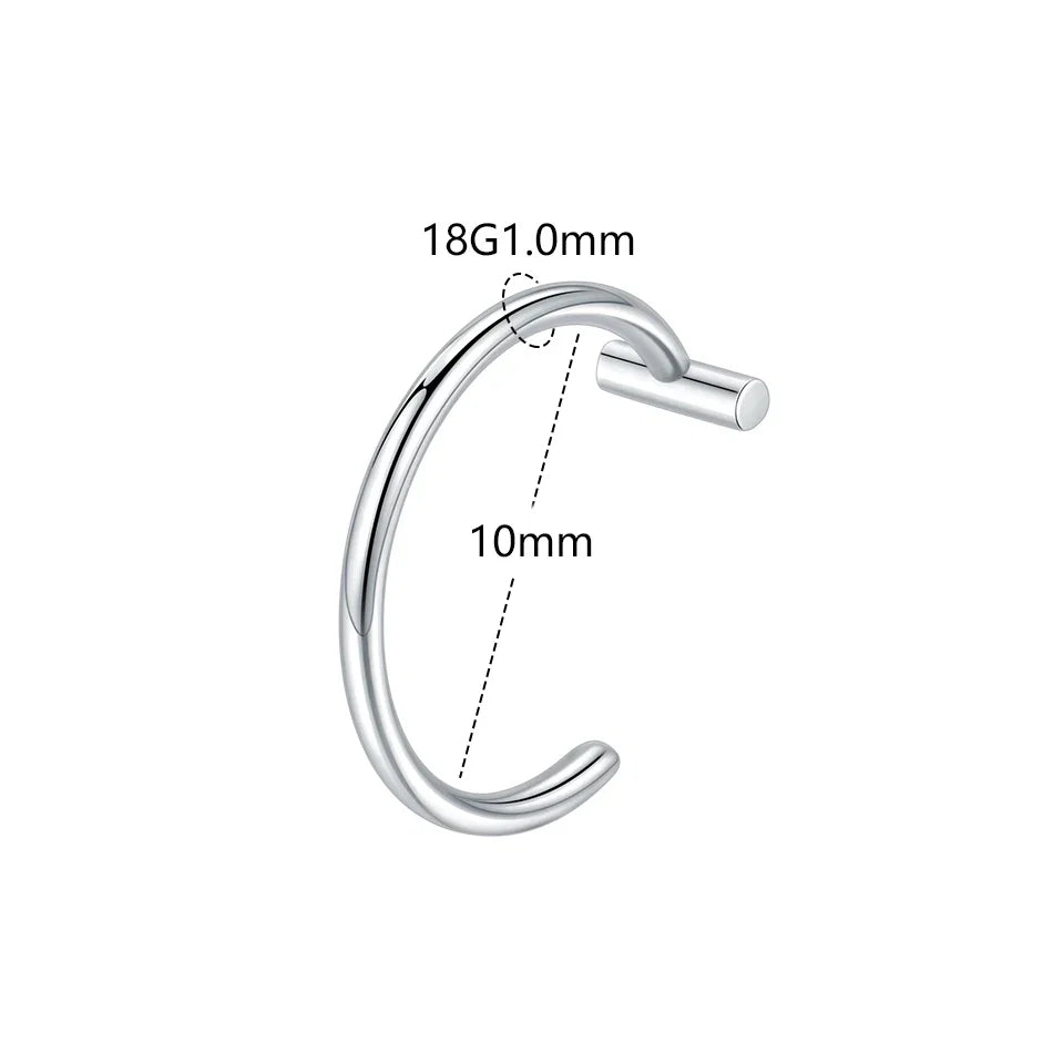 1PC Stainless Steel Fake Nose Ring Hoop Septum Rings Non-Pierced C