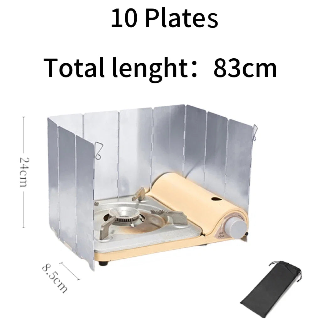 8/10/12/14/16plates Stove Windscreen Aluminum Alloy Stove Wind Shield