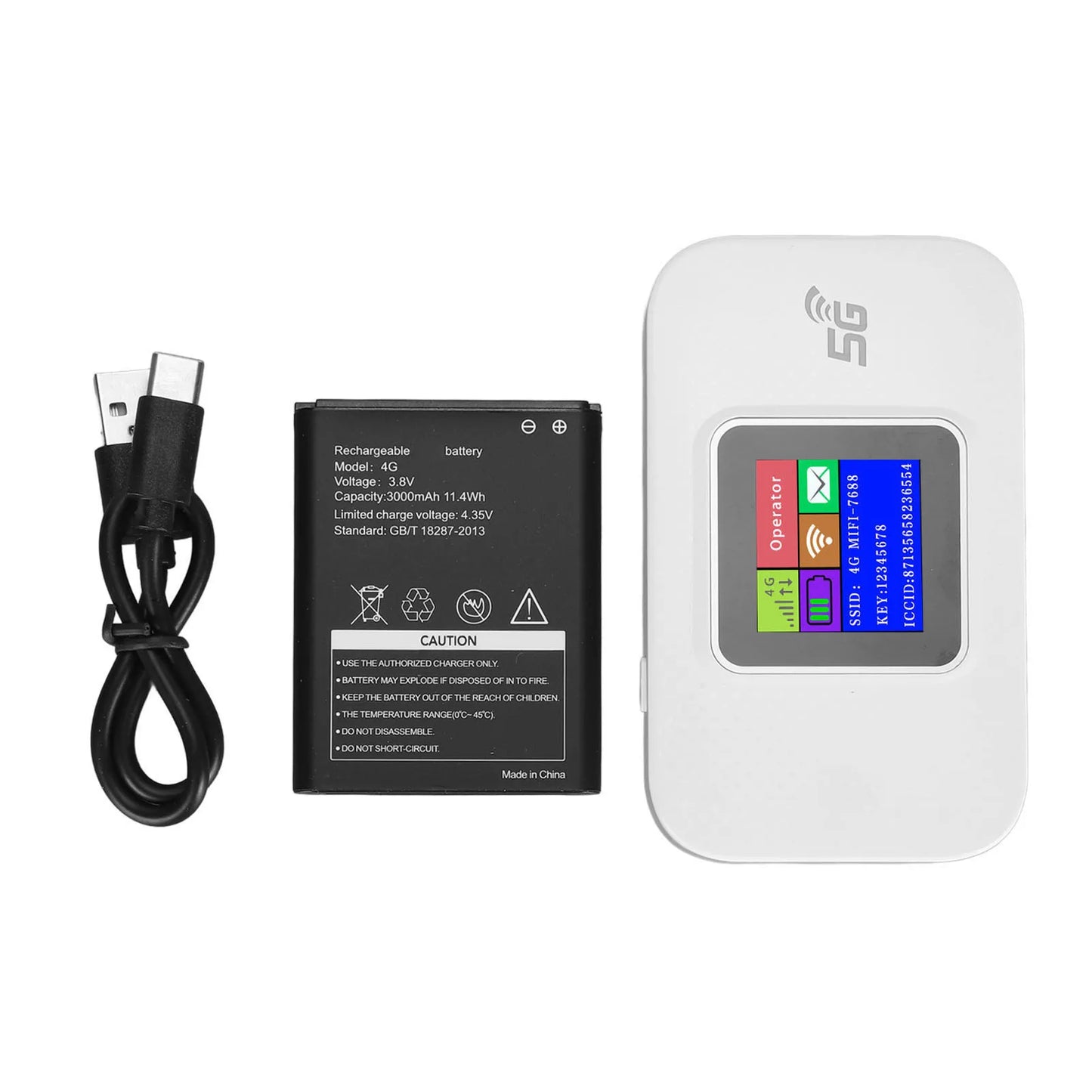 4G Portable WiFi LCD Display USB Powered Plug and Play Security Encryption Wireless Portable WiFi Router High Speed for Phones