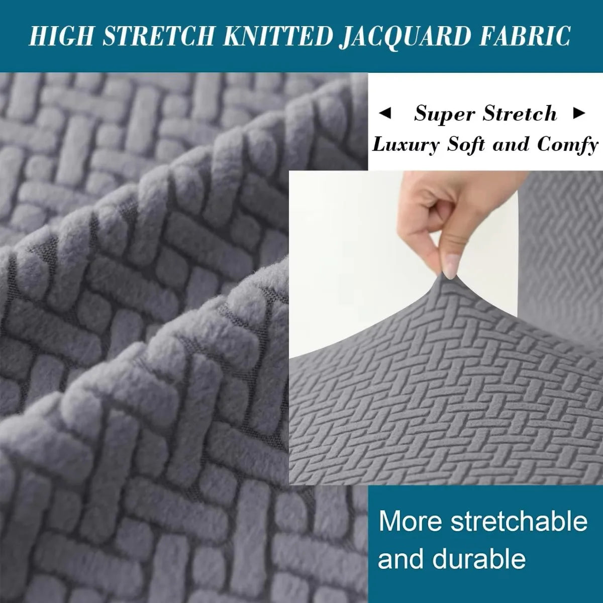T-Shape Jacquard Square Stool Cover Ottoman Stool Cover Elastic Sofa Footrest Slipcovers for Living Room Office Home Decor