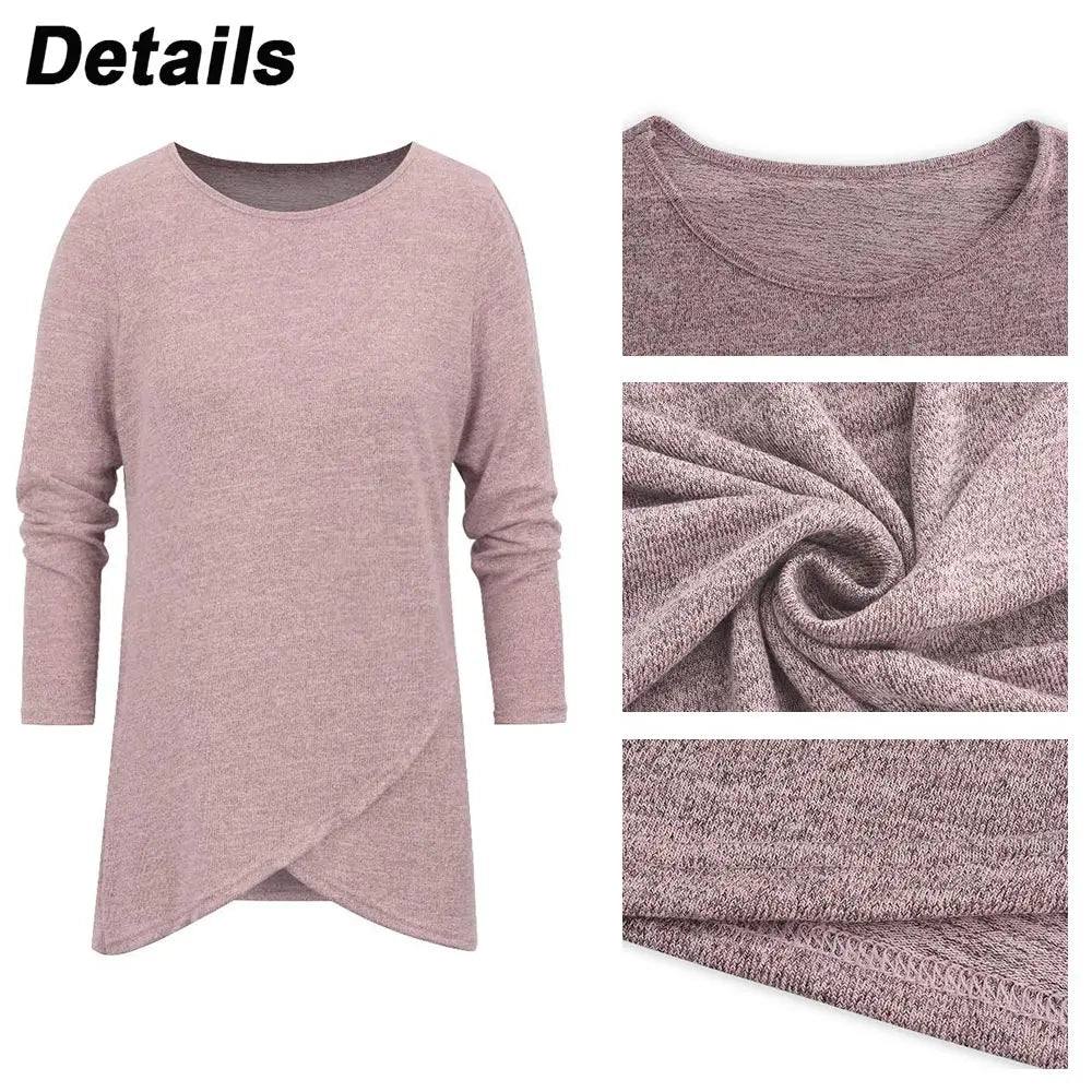 Long Sleeve Women's Tops 2023 Solid Color Autumn Winter Clothing  Long Sleeve T -shirt Tee Fashion Female Korean Blouse Y2K Clot