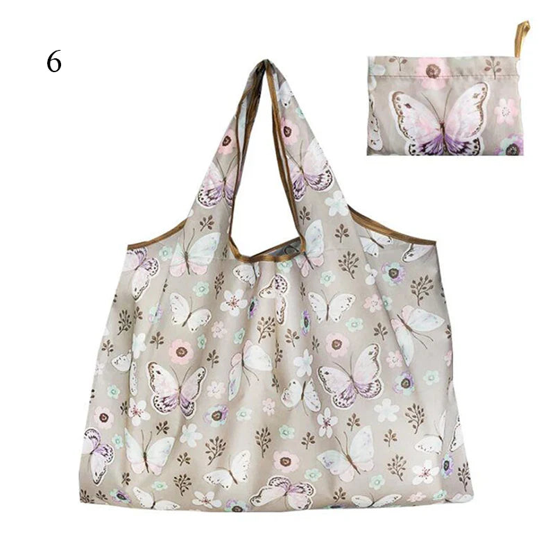 Foldable Large Shopping Storage Bags For Groceries Recyclable Grocery Tote Pouch Eco-Friendly Heavy Duty Washable Shopper Bag