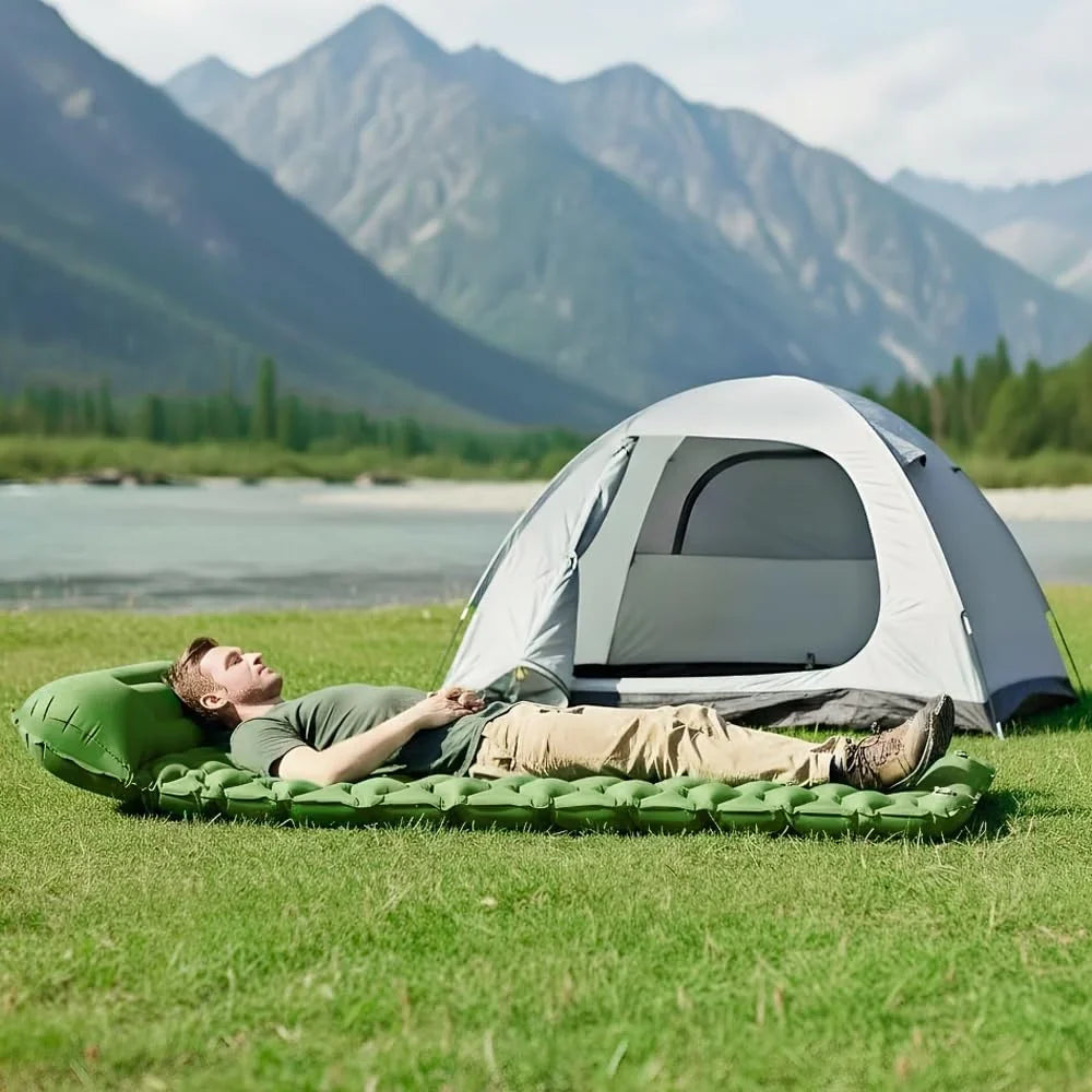 Sleeping Pad for Camping with Pillow, Ultralight Air Mattress for Camping, Built-in Pump, Self Inflating Sleeping Mat Camping