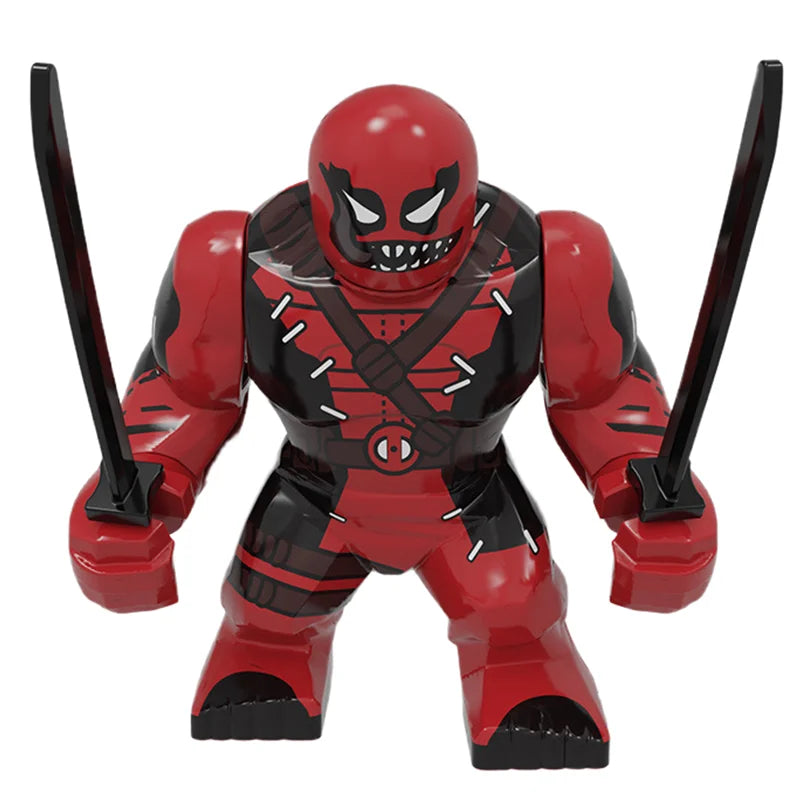 Building Blocks Marvel Transformation Figures Big Goblin Spiderman Iron Man Venom Captain Hawk Deadpool Technic Armor Gift Toys