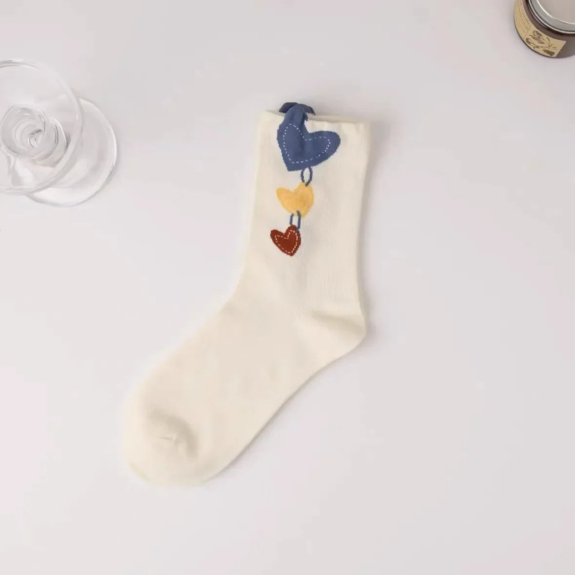 New Style Crew Socks for Women Spring Fashion Cute Flower Long Cotton Socks Japanese Style Breathable Casual Trendy Absorb Sweat
