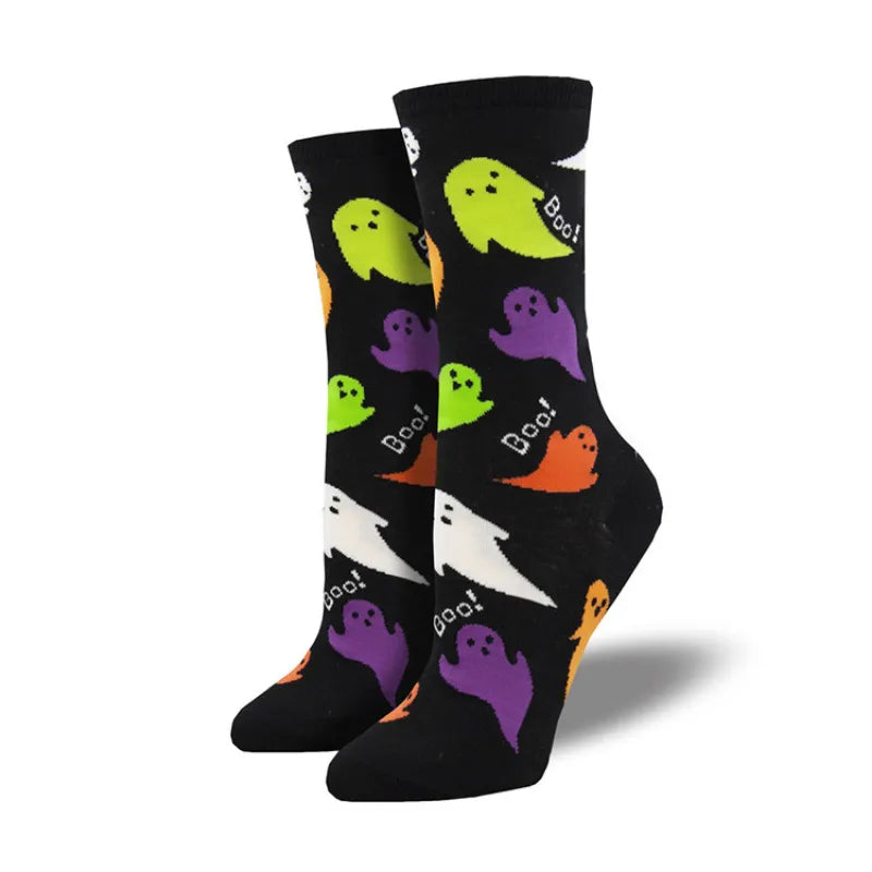Halloween Party Creative Cotton Socks Funny Pumpkin Jacquard Socks Novelty Wacky Socks Men Women Couples Happy Cozy Print Socks