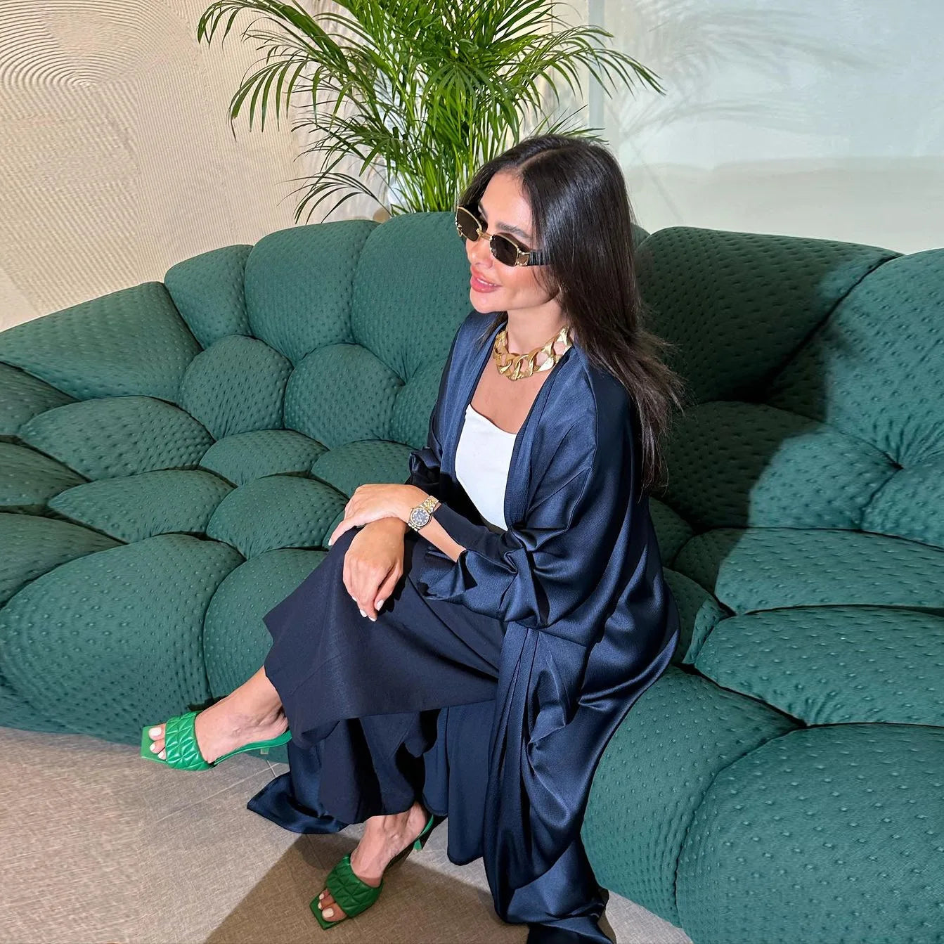 Robe Cardigan Abaya Long Dress Satin Fashion Party Evening Women Muslim Moroccan Kaftan Jalabiya Islam Women's Clothes