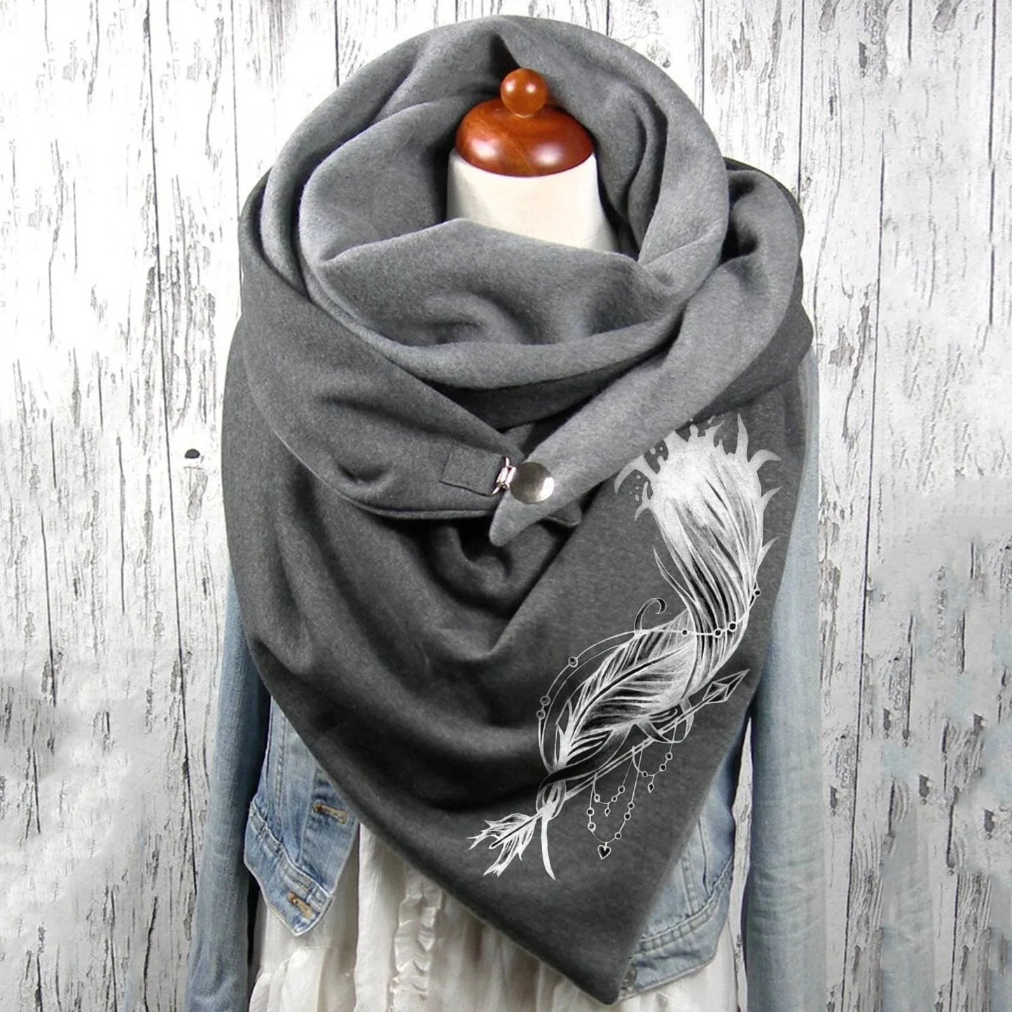Fashion Scarf Graphic Music Note Print Square Scarves With Button Clasp Women Winter Warm Scarf Female Neck Warmer Blanket Wraps