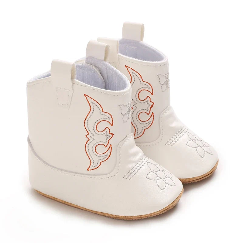 Western Denim Baby Winter Boots, Fashion Warm Casual First Walkers Shoes for Boys Girls 0-18 Months ﻿