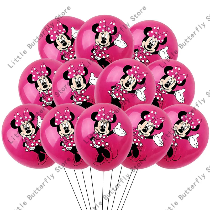 Disney 10/20/30pcs 12 Inch Pink Minnie Mouse Latex Balloon Party Supplies Party Balloon Balloons for Birthday Party Decorations