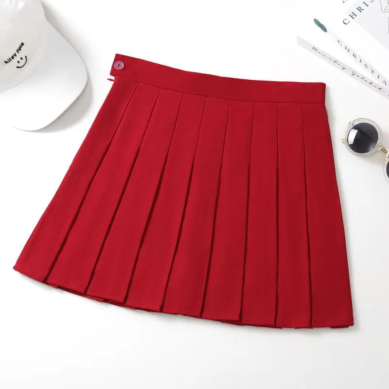 Black Mini Skirt Summer Women's Clothes Korean Stylish Saia Blue High Waist Skort Brown School Uniform Girls Short Pleated Skirt