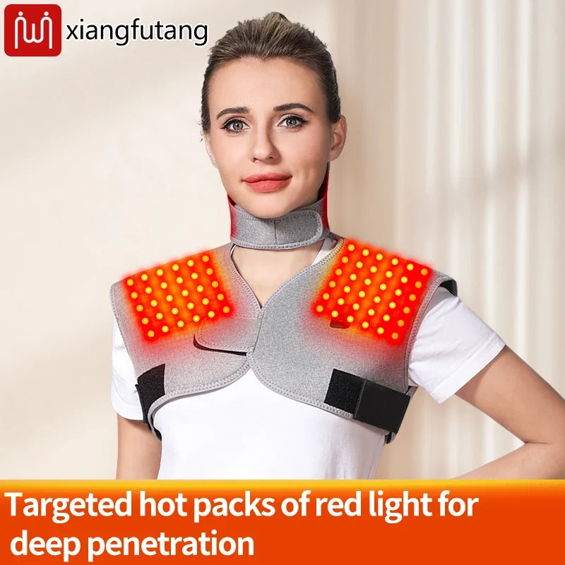 Red Light Heated Shawl Vest 3 Vibration Massage Neck Shoulder Back Body Warmer Neck Back Muscle Relaxation