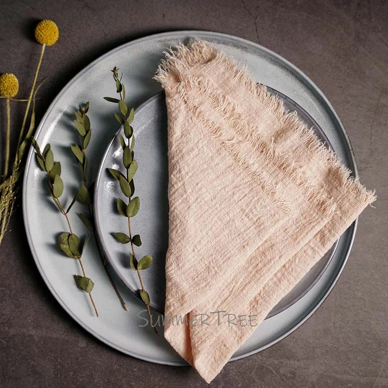 Large Napkins Cotton Gauze 41cm Napkin Muslin Tea Towels Dinner Retro Cheesecloth Wedding Party Rustic Table Decoration 16inch