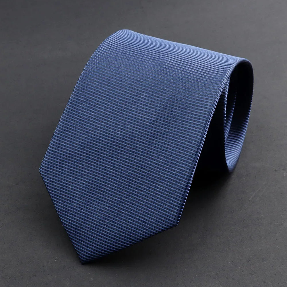 100% Silk Tie 8cm Stripe Slim Necktie Navy Blue Burgundy High Quality For Men Business Meeting Suit Dress Gravatas