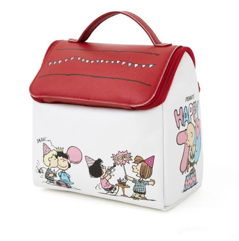 Snoopy Cosmetic Bag Anime Girl Wash Bag High Capacity House Shape Storage Bag Student Portable Cosmetic Bag Simple Wholesale