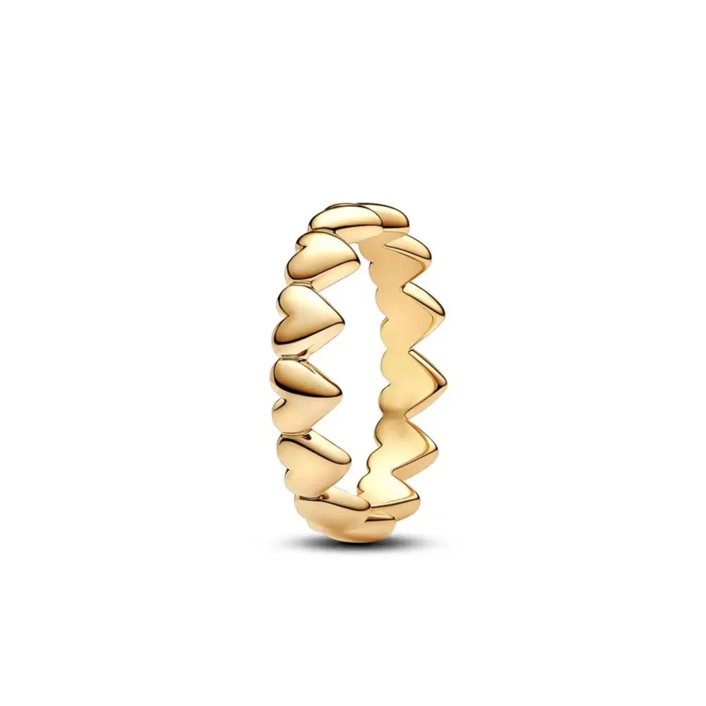 Gold Color Sun Heart Bow Size 6 7 8 9 Ring Rings for Trenday Women
