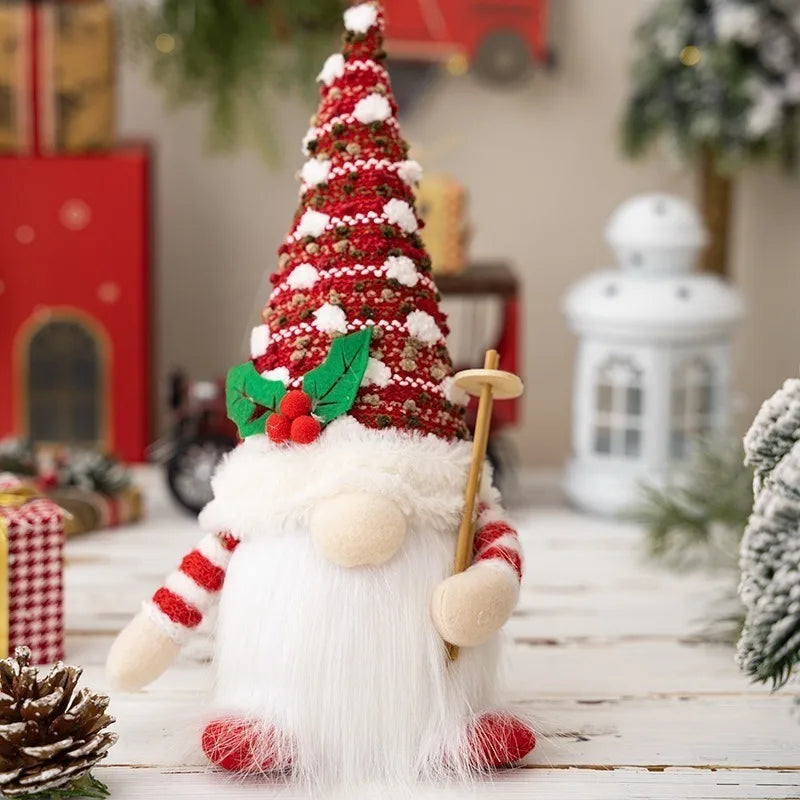 30CM Glowing Knitted Gnome Doll with Led Night Light Christmas Decorations 2024 Home Xmas Tree Decor Navidad New Year 2025 Gift