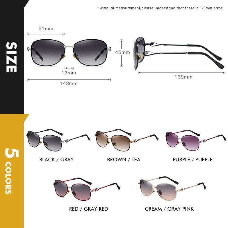 CoolPandas 2022 New Style Women's Sunglasses Gradient Polarized Lens Luxury Design Ladies Elegant UV400 Lunette De Soleil Femme