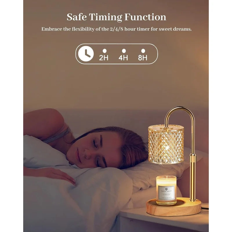 Candle Warmer Lamp with Timer, Dimmer, Adjustable Height, New Home Decor.