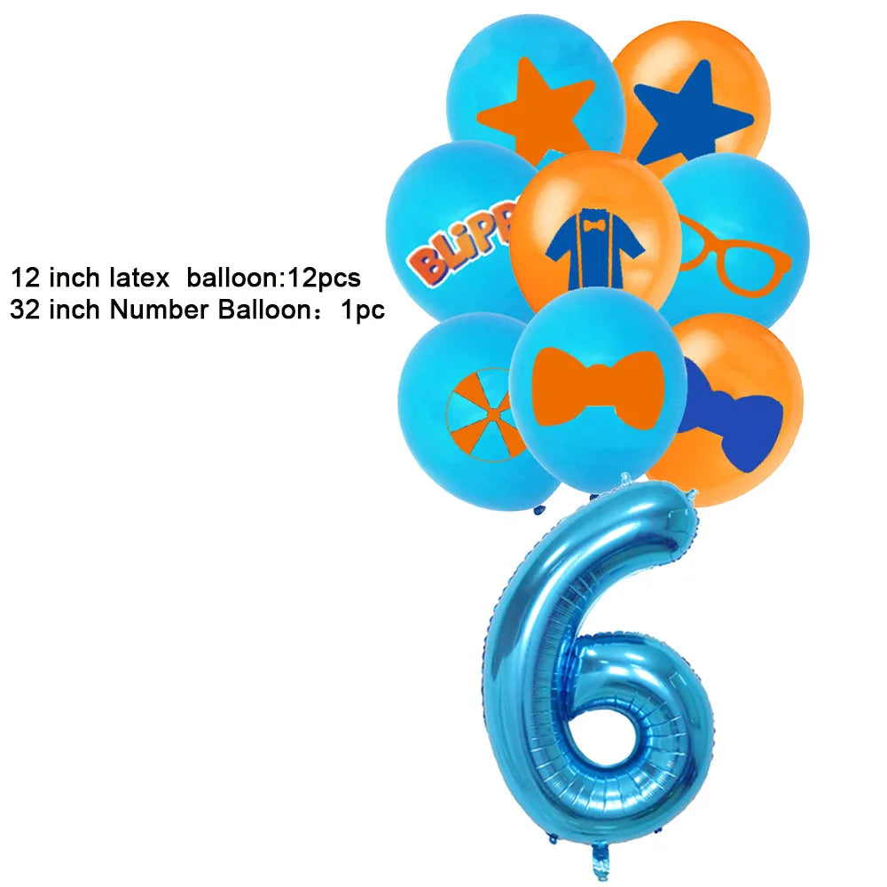 Bli-Ppi-Toy Theme Party Supplies Disposable Set Background Balloon Banner