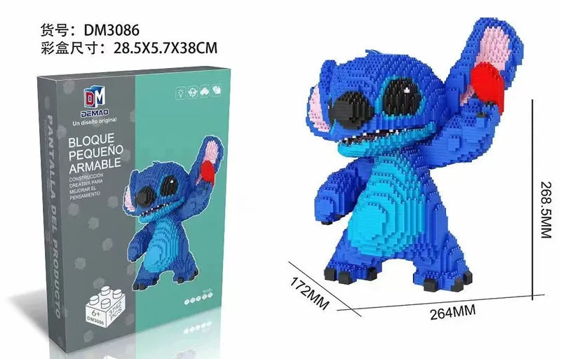 Harry Potter Micro Building Block Stitch Anime Squirtle SpongeBob Buu Hulk Assembled Model Mini Brick Figures Toys For Kids