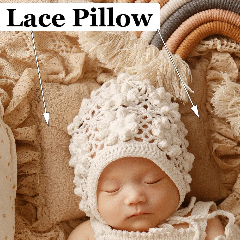 Newborn Photography Props Nordic Style Theme Set Knitted Hollow Jumpsuit Crochet Flower Hat Doll Rainbow Studio Baby Photo Props