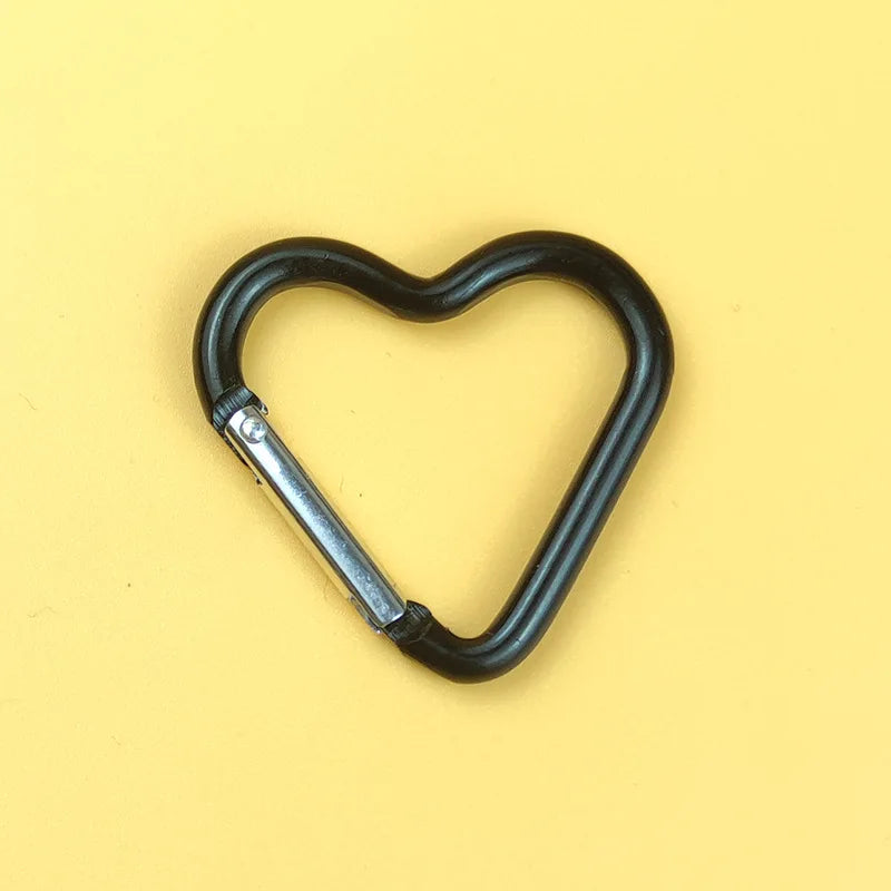 1 Pcs Heart-Shaped Aluminum Carabiner Key Chain Clip Outdoor Keyring