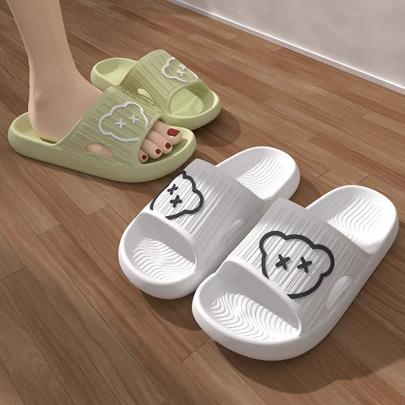 Summer Bathroom Household Slippers Flat Non-slip, Cartoon Flip-flops Beach Women's Sandals Indoor And Outdoor