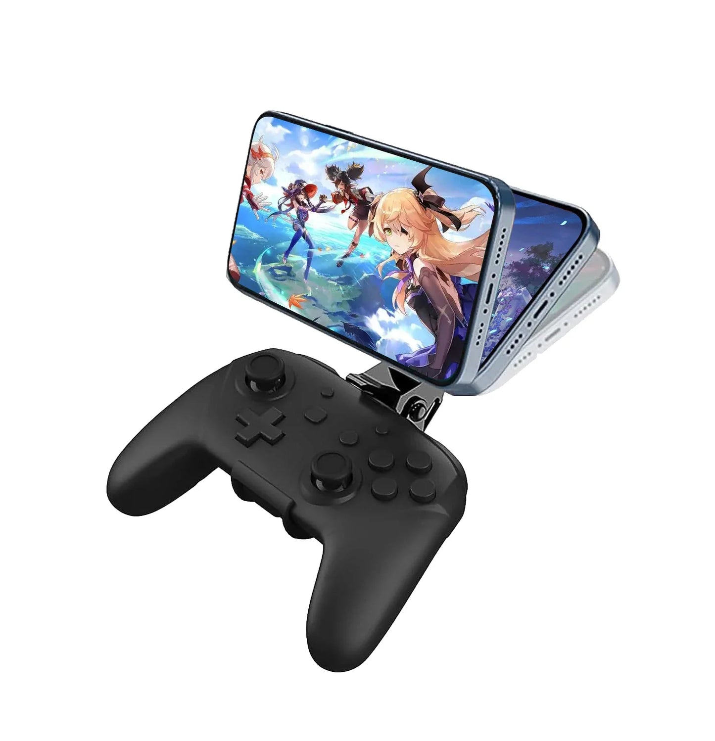 Magnetic Phone Clip for Game Controller, Adjustable Bracket Compatible with Switch Controller, Universal for Android & iOS Phone