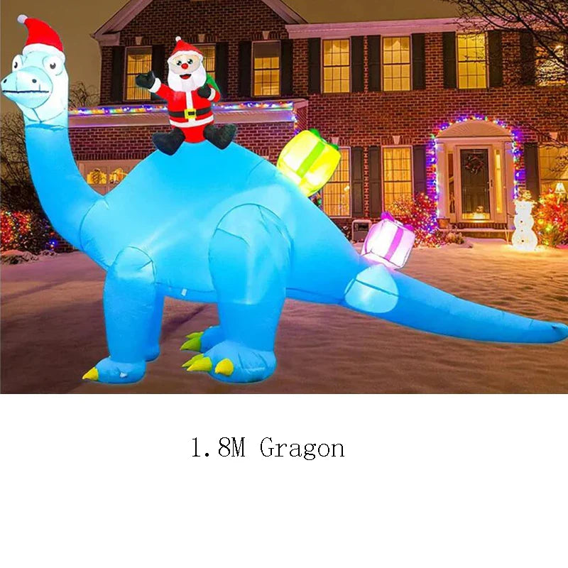 2023 LED Air Inflatable Santa Claus Snowman Elk Outdoor Garden Airblown New Year Christmas Decoration Gift For Kids Children Toy