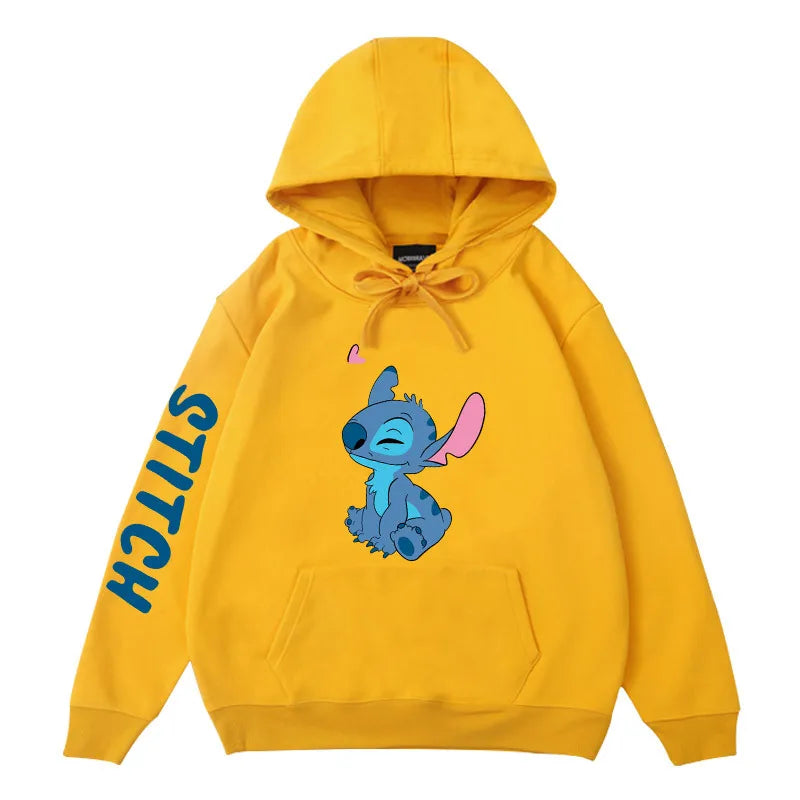 Disney Winter Couples Hoodie Stitch Sweater Loose Jacket Clothes Women's Tops