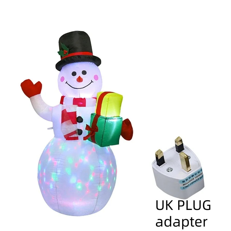 1.5M Inflatable Christmas Snowman，inflatable toys，Rotating LED Lights, Outdoor Patio Christmas Decorations, Festive Display