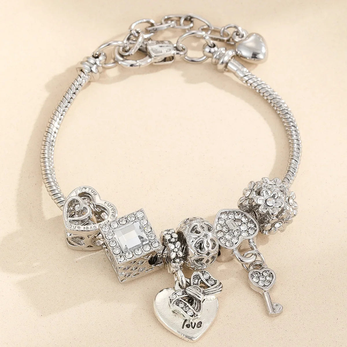 Bohemian Pink Cherry Blossom Love Bracelet Pendant Bead Design Summer