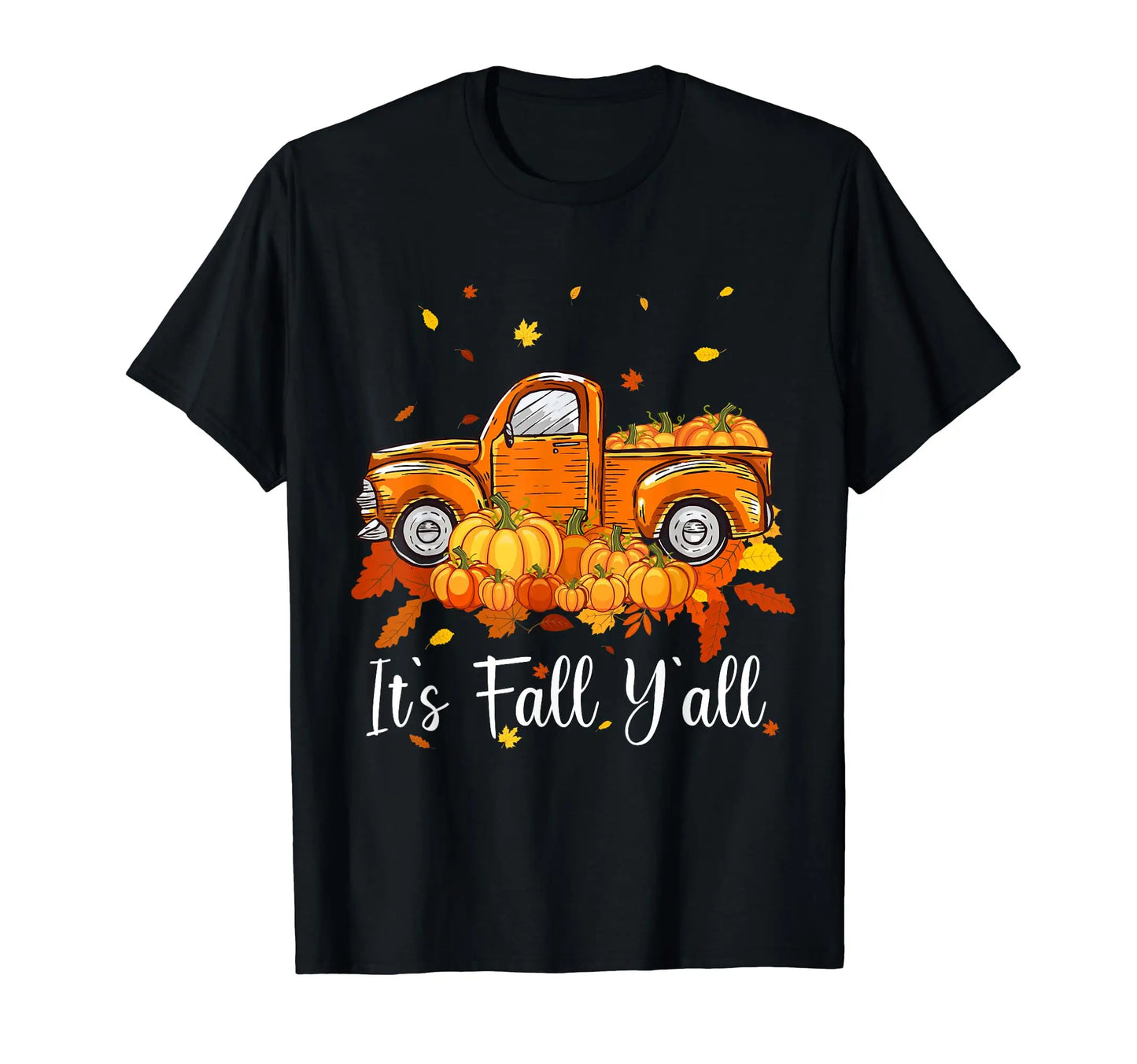 Women It's Fall Y'all Pumpkin Truck Autumn Tree Hello Fall T-Shirt Easy to Wear Simple Practical not Easy to Shrink Durable