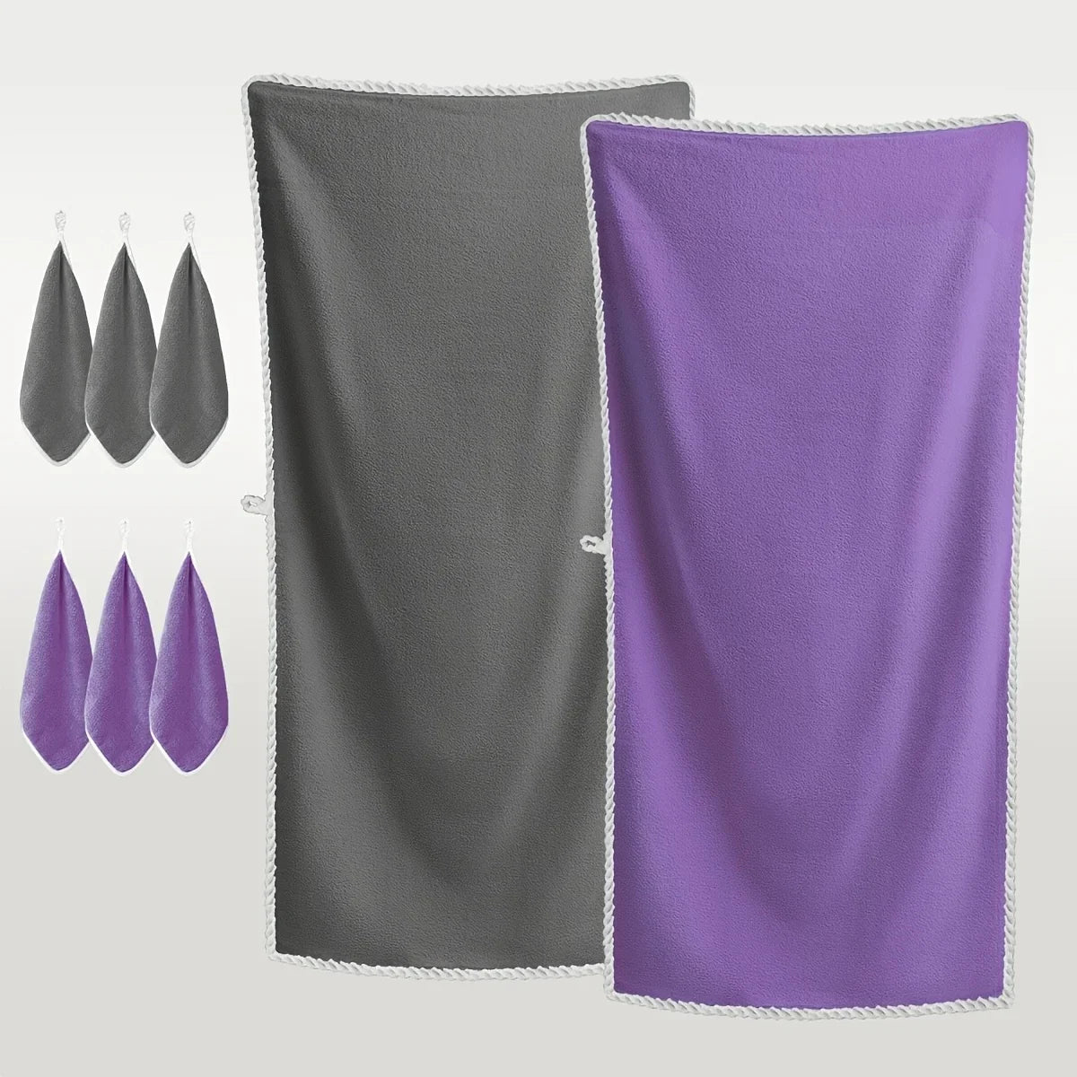 Luxury Bath Towel Set (2 Large Bath Towels + 6 Small Bath Towels)