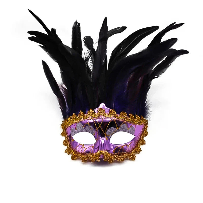 Party Mask Feather Masks Venetian Masquerade Halloween Indian Mask Cosplay Women Eye Masque Bar Nightclub Maske Ball Face