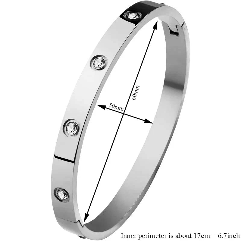 G&DAdvanced Inlai Crystal Stainless Steel Women's Bracelet/Ring Jewelry Golden Resistant To Corrosion set Gift Party Excluse