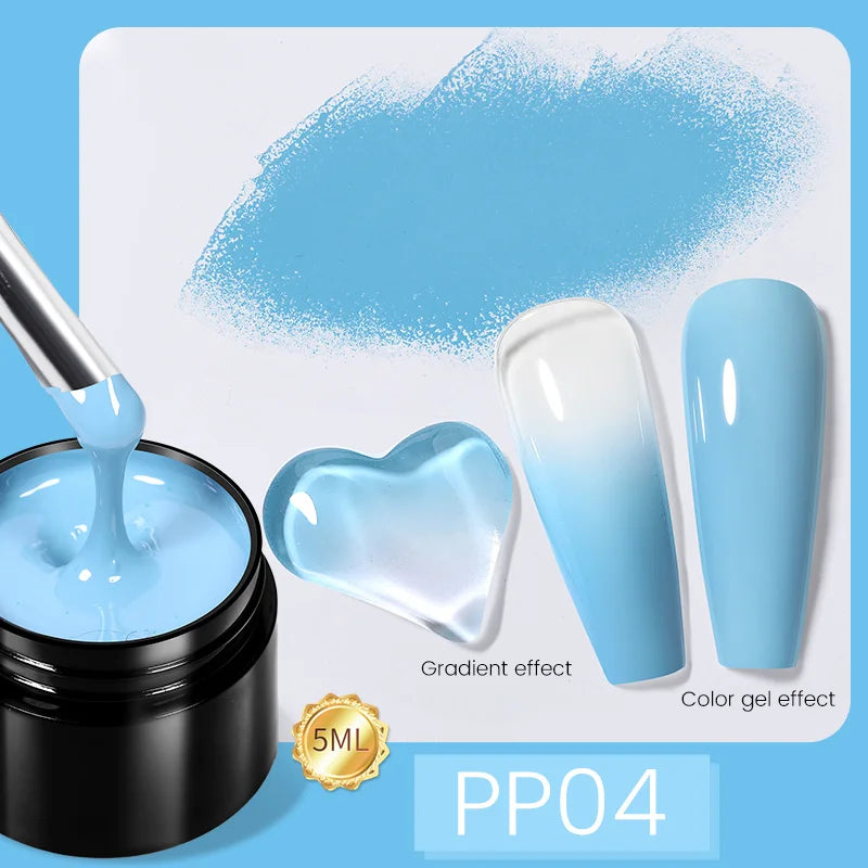 BORN PRETTY Non Stick Hand Solid Extension Nail Gel Polish Clear Pink Nude Aurora Luminous 3D Modeling Carving Nail  Gel