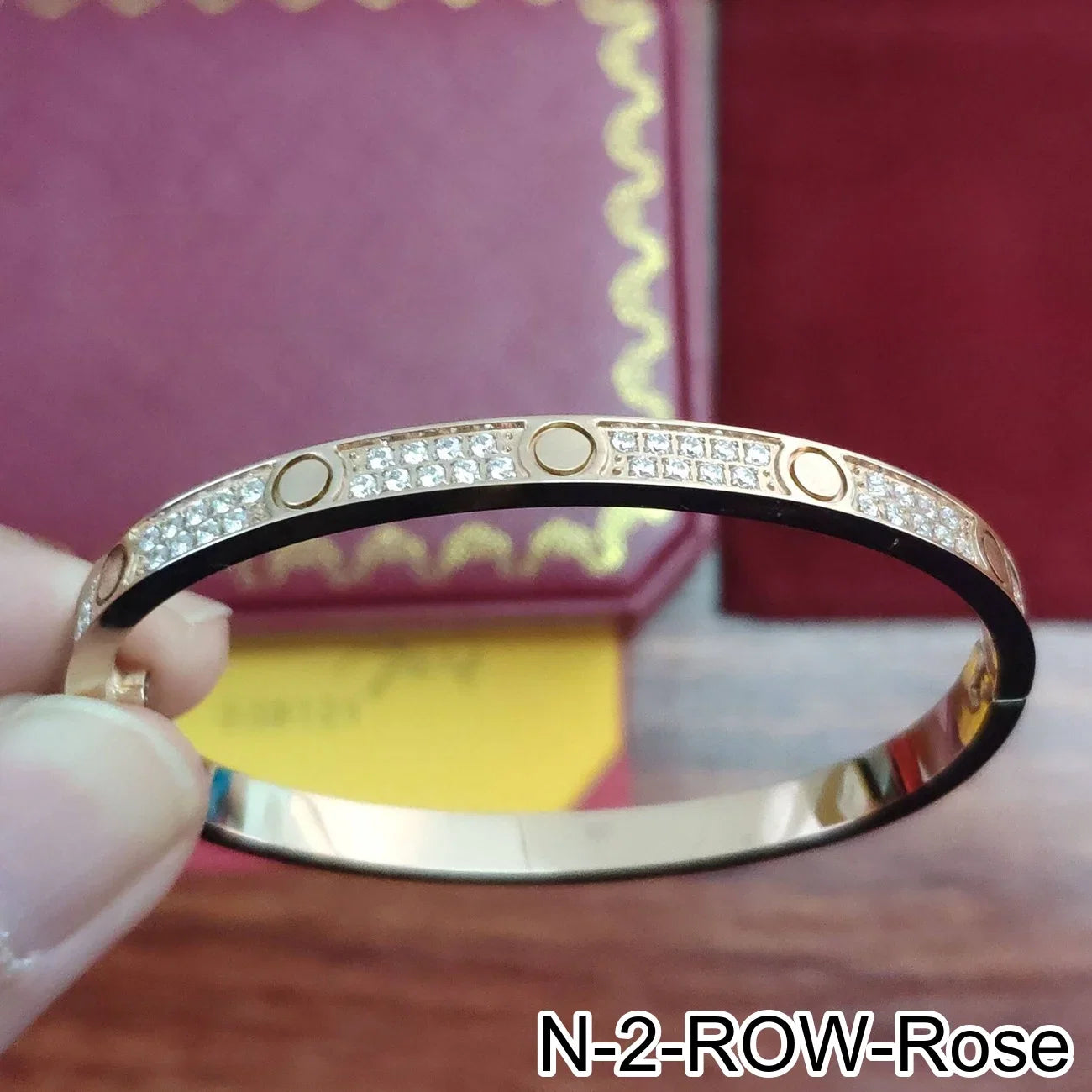 Rose Gold Silver Plated Diamond Studded Bangle Bracelet for Women 16 17 18 19 Size Fashion Jewelry Bracelets