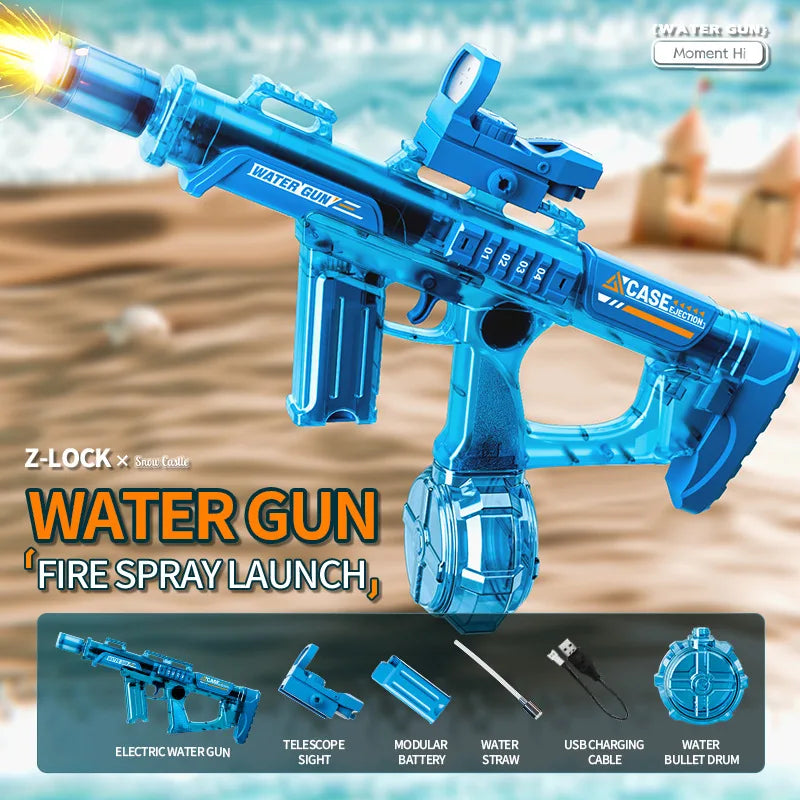 Electric Water Guns For Adults Powerful Squirt Water Large Capacity Automatic Continuous Water Gun Summer Outdoor Toys for Kid