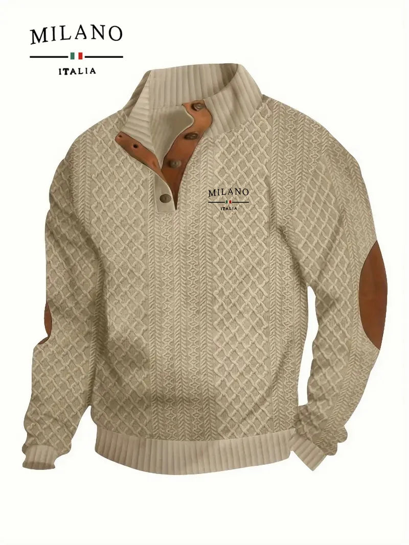 Henry hoodie Italian Milan pattern warm soft and skin-friendly.